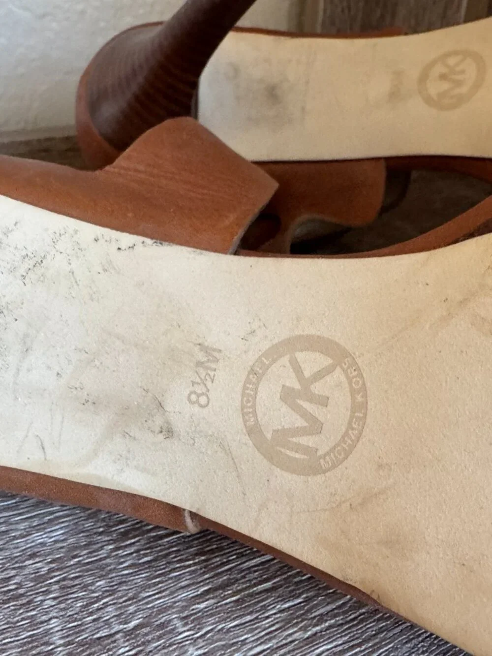 Michael Kors Brown Leather Strappy Stiletto Sandals Heels Size 8.5